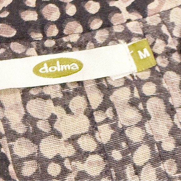 Dolma Womens Medium Dress Smock Mini Bell Sleeve Pleated Cotton Linen Boho M - Picture 7 of 9